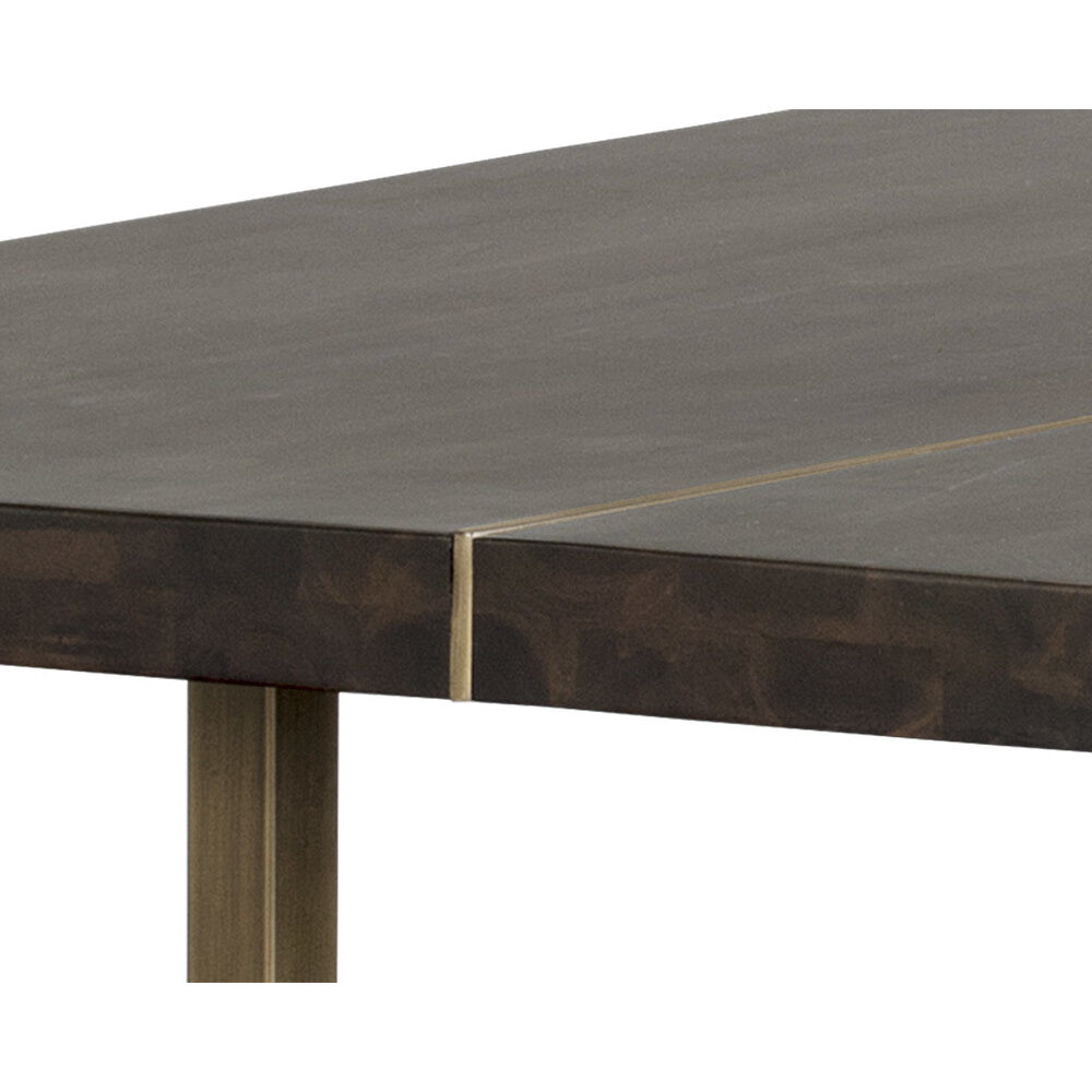 Donnelly 95 X 39.5 inch Antique Brass / Dark Mango Dining Table